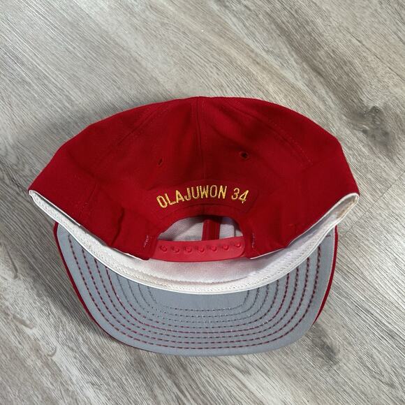Vintage Houston Rockets Hakeem Oaljuwon‎ Hat NEW Snapback NBA AJD Red Wool USA - Picture 7 of 8